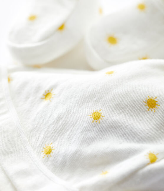 Tweedelige set in biokatoen voor baby's wit MARSHMALLOW/ ORGE