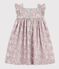 Robe sans manches enfant en coton imprim&eacute;e fleurs bleu/multicouleur