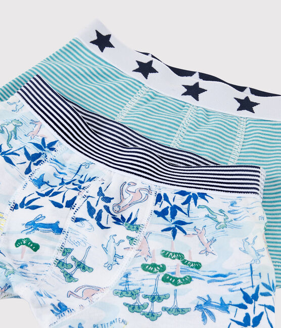 Lot de 2 boxers verts petit garçon en coton et Lyocell variante 1