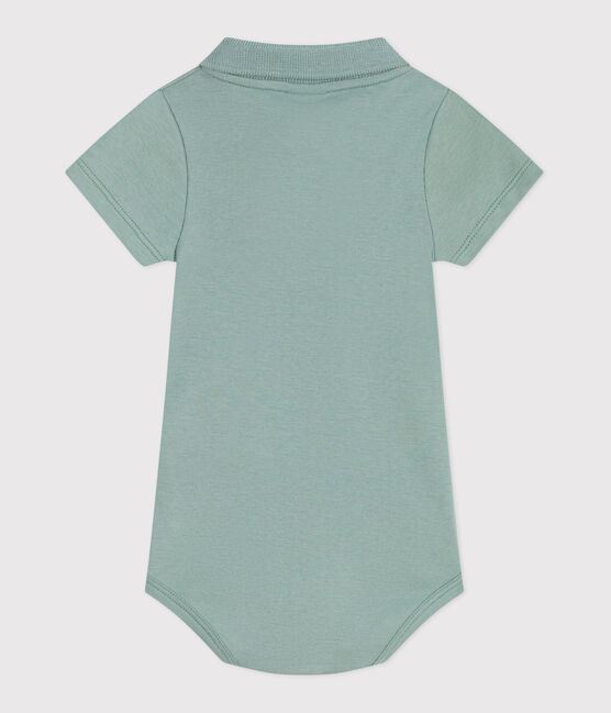 Body à manches courtes bébé en coton uni vert PAUL