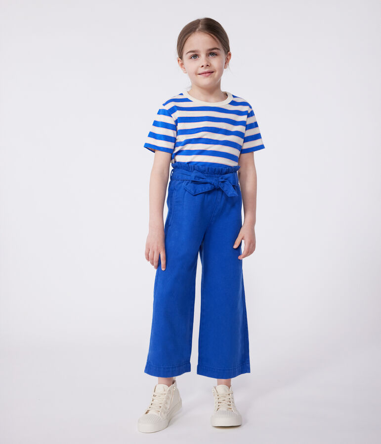 Kinderbroek van katoen en lyocell. blauw