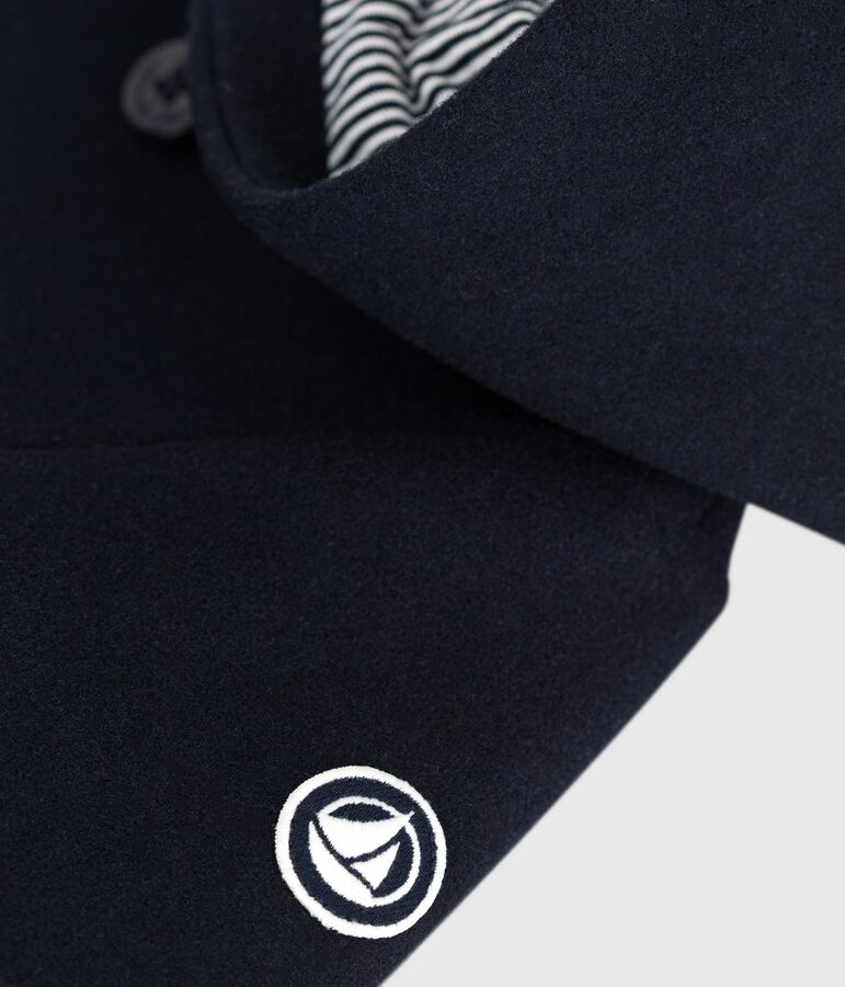 Effen babycaban van wollen stof blauw SMOKING