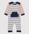 Jumpsuit baby van molton. wit MARSHMALLOW/ SMOKING/ CAROTTE