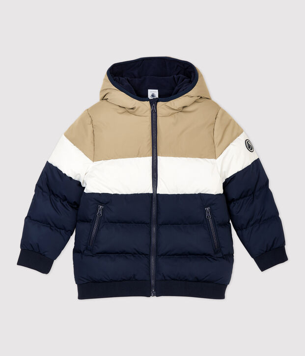 Jongens donsjack blauw/multicouleur