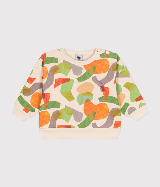Fleece sweatshirt voor baby's wit AVALANCHE/ MULTICO