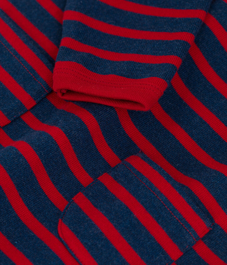 Gestreept pakje met marinestrepen van dikke jersey blauw/rood