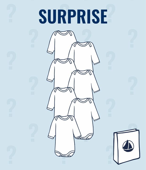 Verrassingsset met zeven body's met lange mouwen voor babyjongens multicouleur