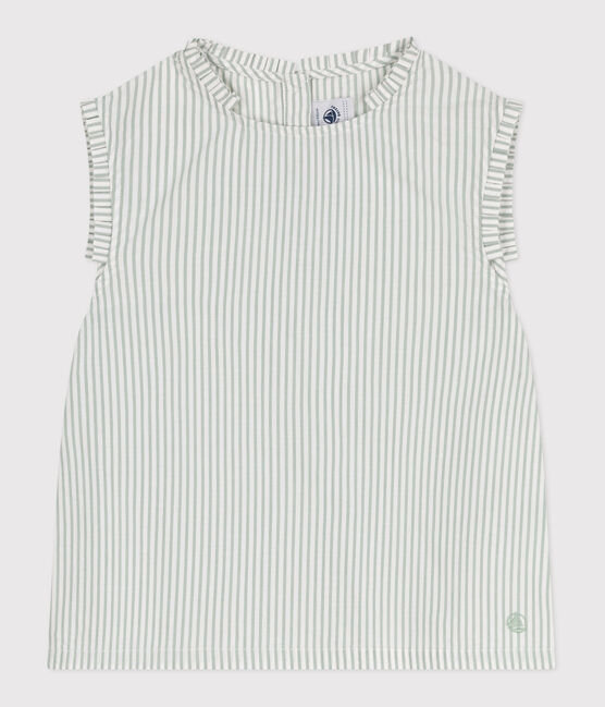 Blouse enfant en coton sans manche à rayures PAUL/ ECUME