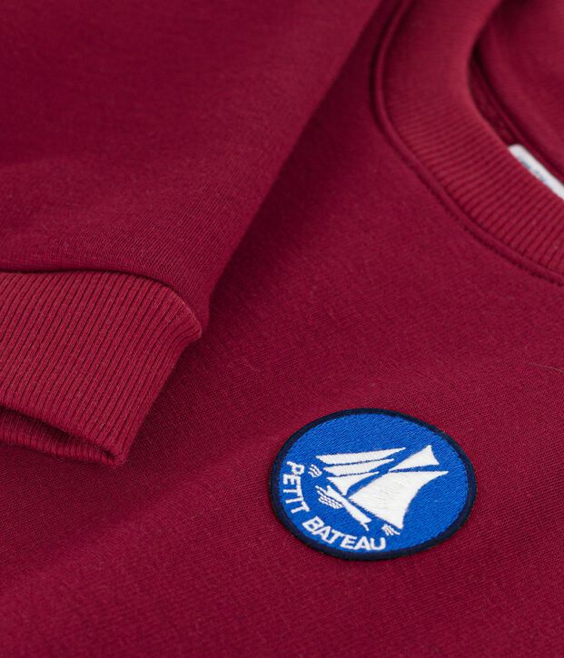 Sweatshirt enfant en coton uni rouge