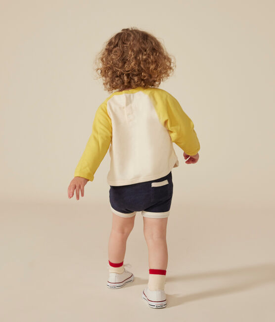 Short in bouclé badstof voor baby's blauw SMOKING