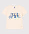 Tee-shirt manches courtes en coton enfant garçon écru AVALANCHE
