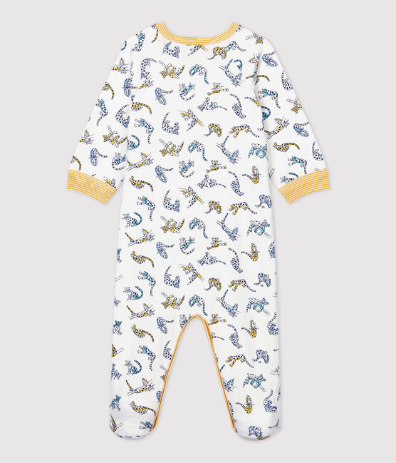 Dors-bien bébé imprimé panthères en coton blanc MARSHMALLOW/blanc MULTICO