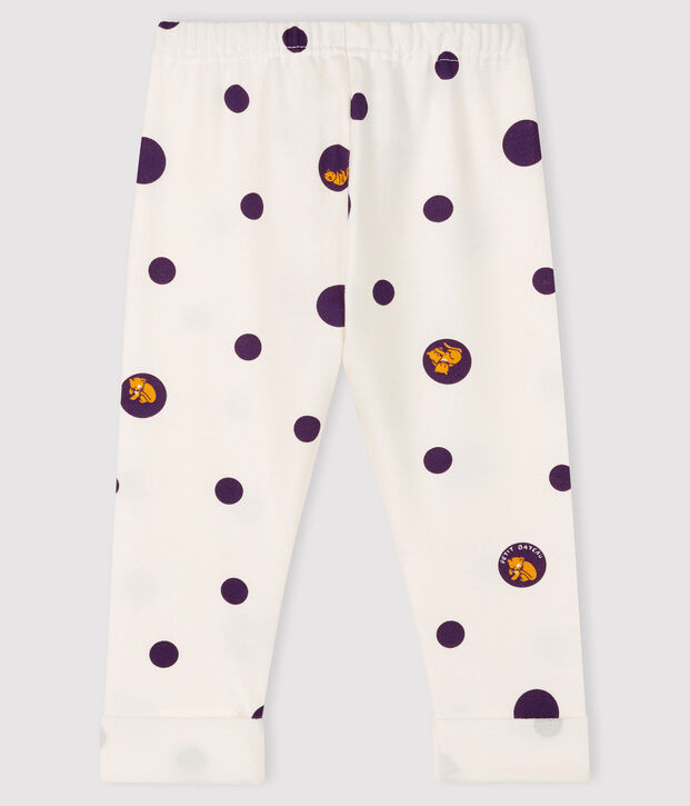 Pantalon en molleton b&eacute;b&eacute; fille blanc/multicouleur