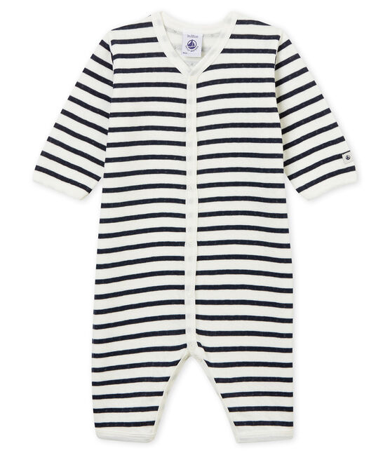 Dors bien sans pieds bébé mixte en tubique blanc MARSHMALLOW/bleu SMOKING