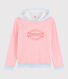 Sweat à capuche rayé en coton Femme