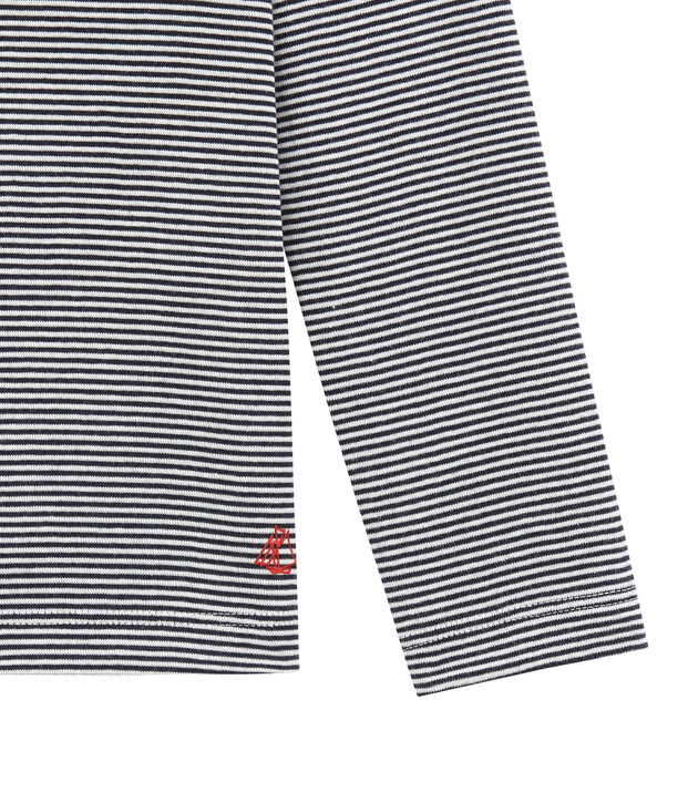 Sous pull col roul&eacute; enfant bleu/blanc