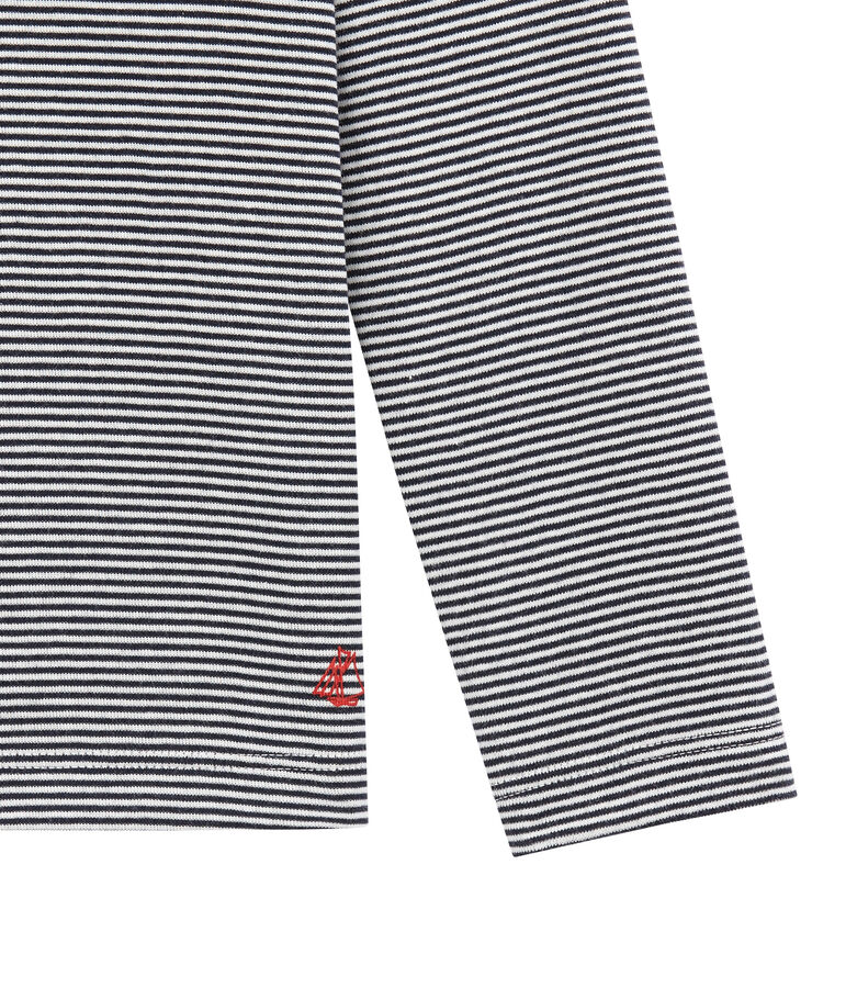 Sous pull col roul&eacute; enfant bleu SMOKING/blanc MARSHMALLOW