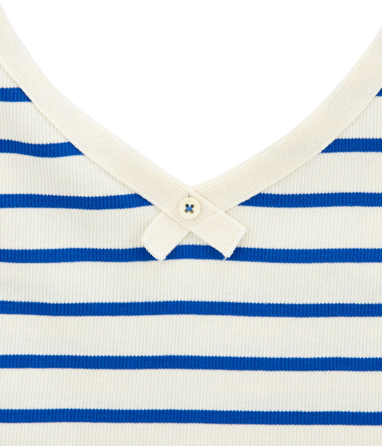 D&eacute;bardeur 100 ans de la culotte femme beige COQUILLE/bleu PERSE