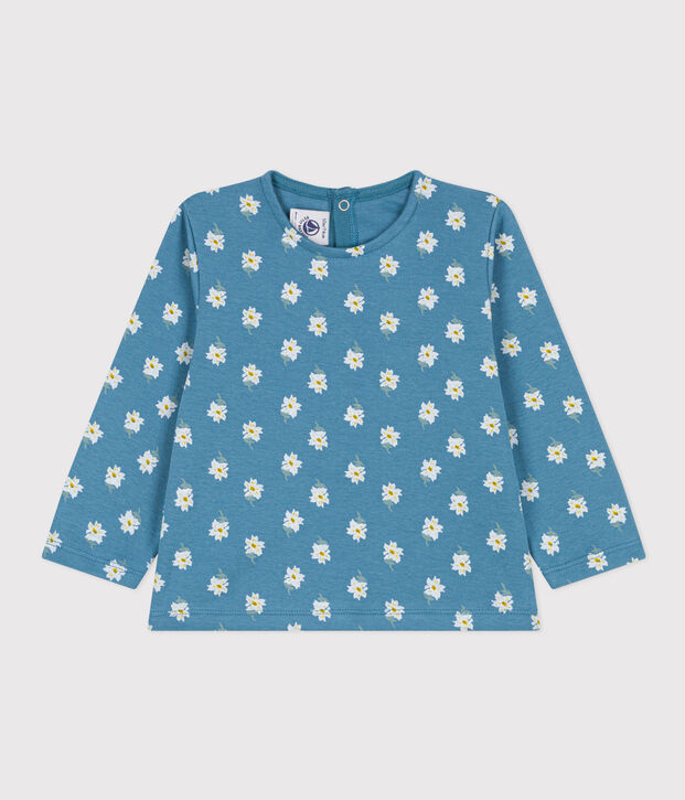 Baby-T-shirt met lange mouwen in katoen blauw/multicouleur