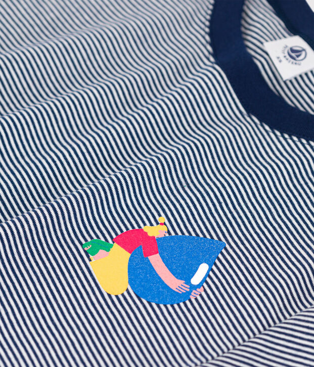 Tee-shirt L'ICONIQUE Water Family x Petit Bateau bleu/blanc