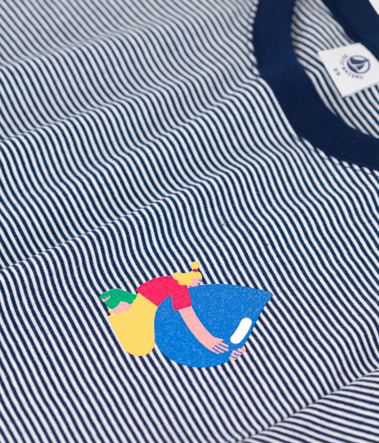 Tee-shirt L'ICONIQUE Water Family x Petit Bateau bleu/blanc