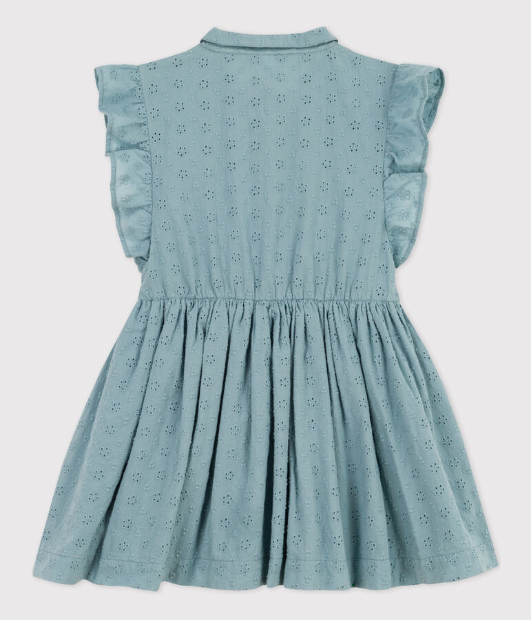 Robe en broderie anglaise enfant fille vert MIMI