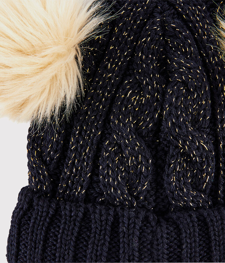 Bonnet  enfant fille bleu/jaune