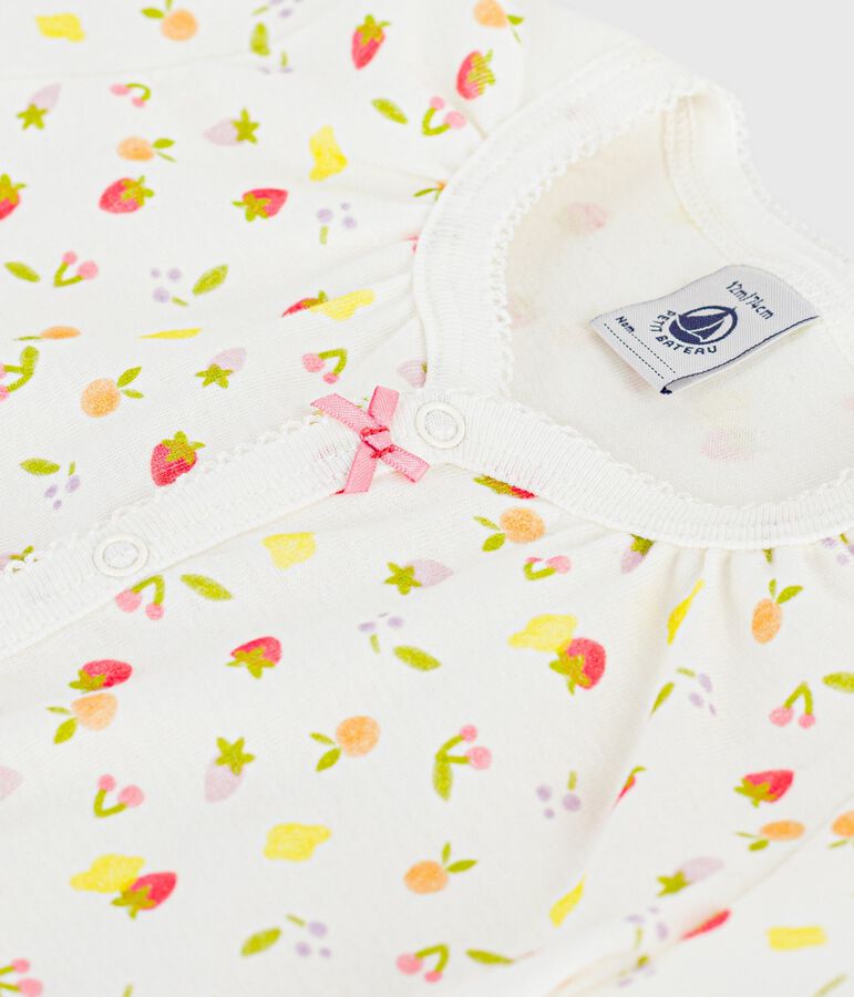 Combinaison courte b&eacute;b&eacute; en coton imprim&eacute; fruits MARSHMALLOW/ PANTY
