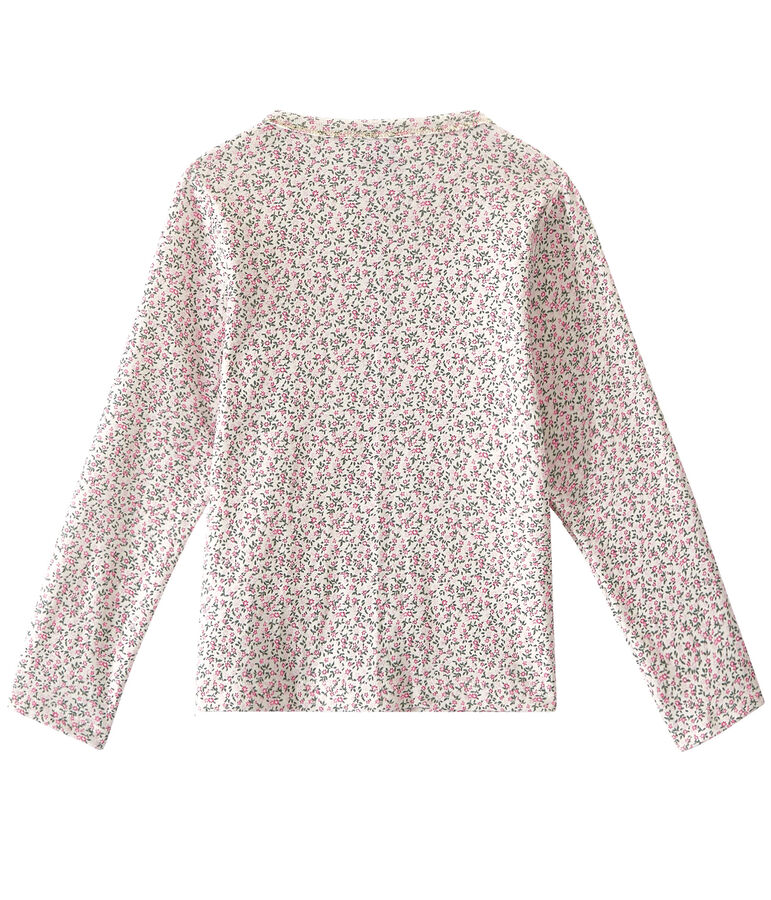 Cardigan fille imprim&eacute; blanc/multicouleur