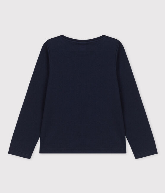 Tee-shirt manches longues en jersey enfant fille bleu SMOKING