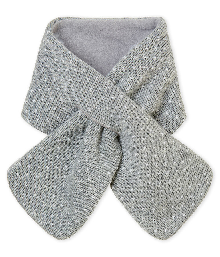 Echarpe jaquard b&eacute;b&eacute; mixte gris/blanc