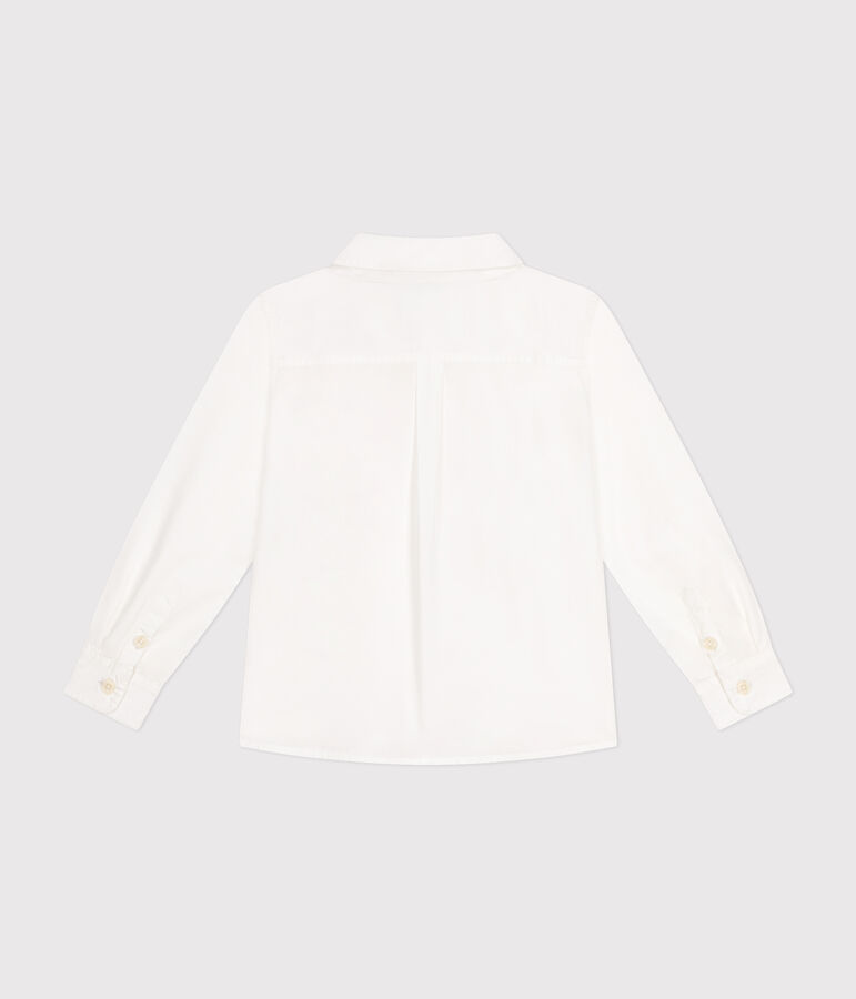 Chemise en popeline enfant gar&ccedil;on blanc