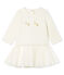 Robe manches longues bi-matière bébé fille blanc MARSHMALLOW CN