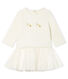 Robe manches longues bi-matière bébé fille