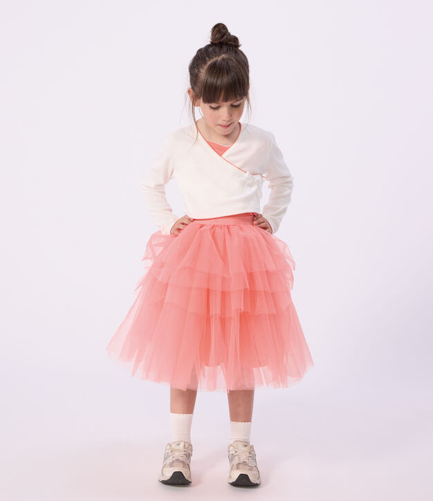 Halflange kinderrok van effen tule FLAMAND