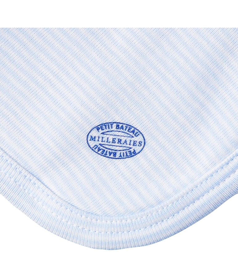 Babyknuffel konijn van gebreide stof wit LAIT/blauw FRAICHEUR