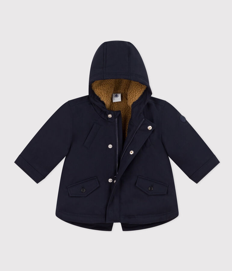 Parka doubl&eacute;e sherpa b&eacute;b&eacute; bleu