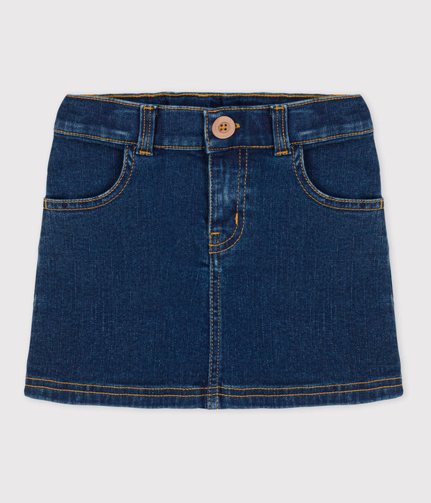 Rechte meisjesrok van denim blauw
