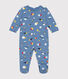 Babypyjama van geruwde fleece met ruimteprint