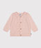 Gebreide babycardigan van ajourkatoen roze SALINE