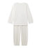 Pyjama fille à motif en bouclette velours blanc LAIT/jaune OR