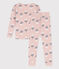 Aansluitende pyjama van katoen voor meisjes roze SALINE/wit MULTICO