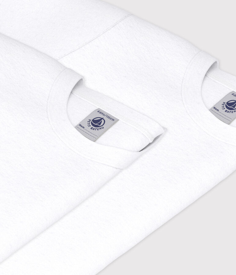 Set van witte 2 T-shirts met korte mouwen voor jongens multicouleur