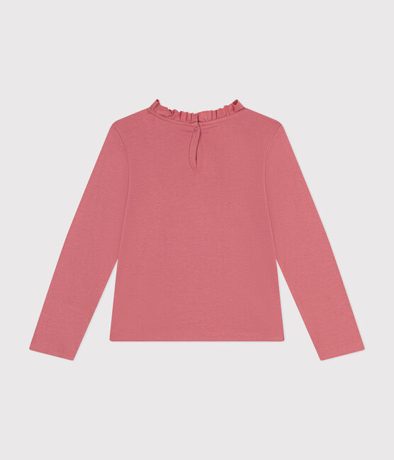 T-shirt met lange mouwen van ribstof voor meisjes roze ROSEWOOD