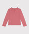 T-shirt met lange mouwen van ribstof voor meisjes roze ROSEWOOD