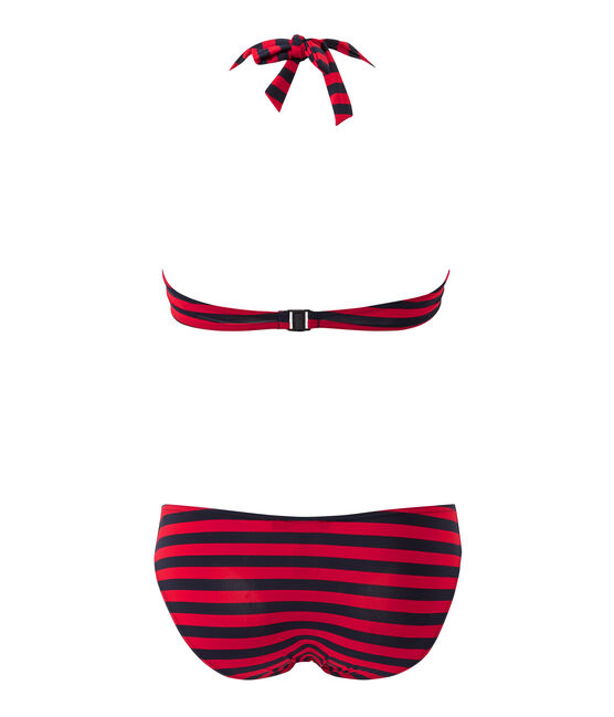 Bandeaubikini met slip, gestreept blauw SMOKING/rood TERKUIT