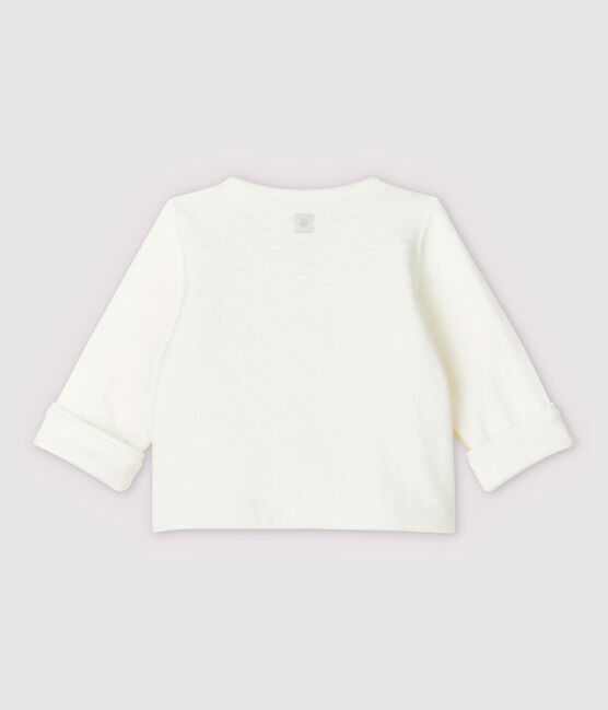 Cardigan blanc à étoiles bébé en tubique matelassé en coton biologique blanc MARSHMALLOW