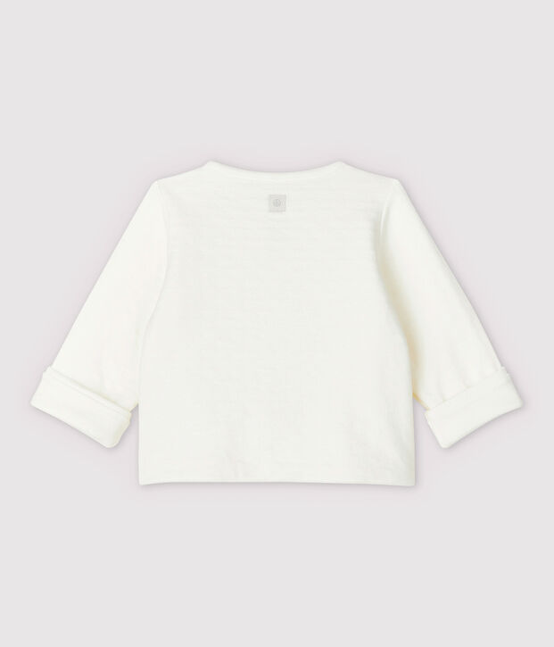 Witte babycardigan met sterren van doorgestikt tubic biologisch katoen wit