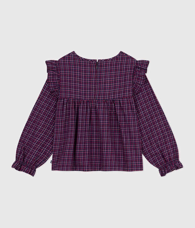 Flanellen geruit bloesje met lange mouwen voor kinderen blauw/multicouleur