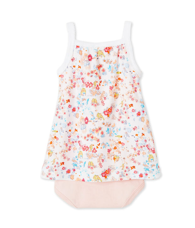 Body robe b&eacute;b&eacute; fille &agrave; bretelles wit/roze/multicouleur